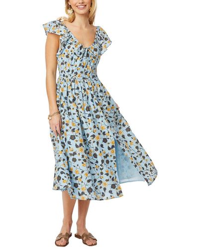 Roberta Roller Rabbit Evandra Floral Pina Midi Dress - Blue