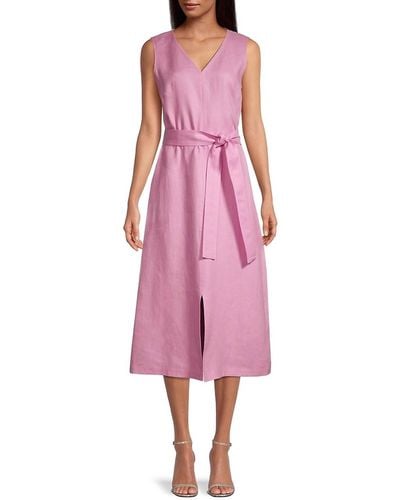 Lafayette 148 New York Lily Self-tie Linen Dress - Pink