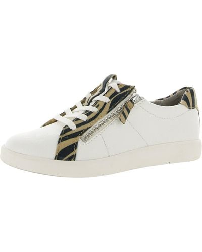 Naturalizer Karine Faux Leather Animal Print Casual And Fashion Sneakers - White