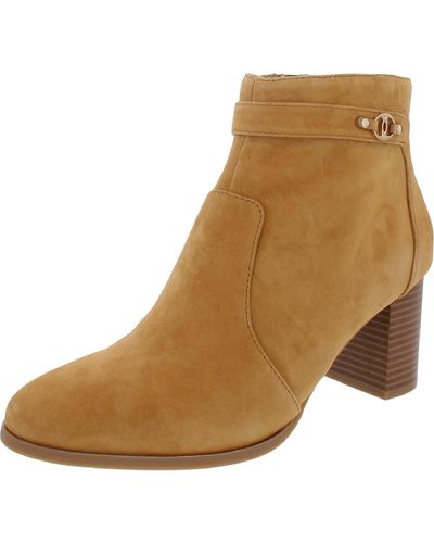 Charter Club Palomaa Leather Heel Ankle Boots - Brown