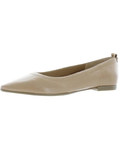 Calvin Klein Raya Leather Pointed Toe Loafers - Natural