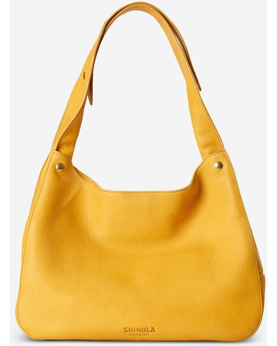 Shinola The Snap Tan Natural Grain Leather Shoulder Bag - Yellow