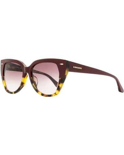Longines Butterfly Sunglasses Lg0016h 71t Bordeaux/havana 55mm - Black
