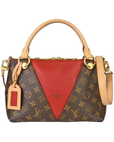 Louis Vuitton Tote V Canvas Handbag (pre-owned) - Red