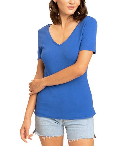 Threads For Thought Darina Feather Rib Slim Top - Blue
