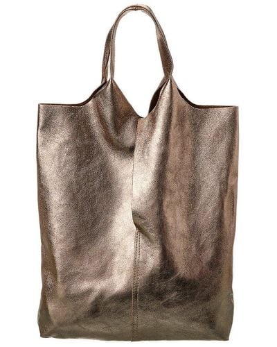 Italian Leather Shoulder Bag - Brown