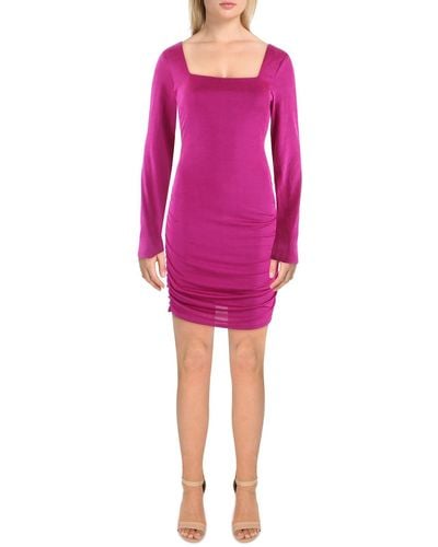 Bebe Open Back Ruched Bodycon Dress - Pink