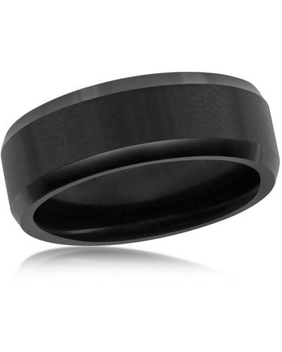 Black Jack Jewelry Brushed And Polished 8mm Tungsten Ring - Black