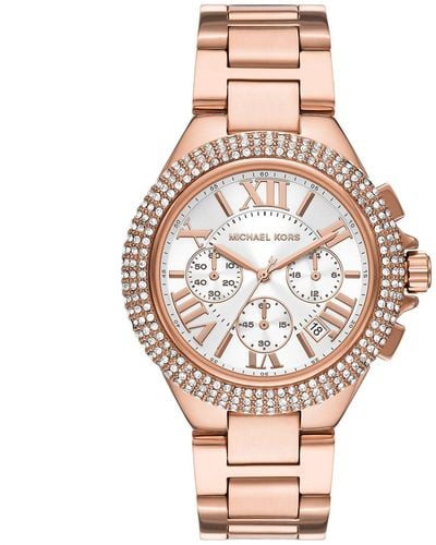 Michael Kors Camille Silver Dial Watch - Pink