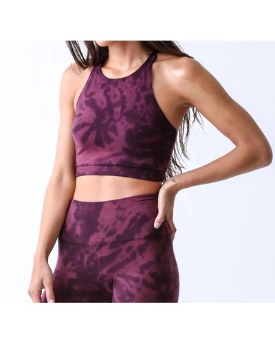 Electric and Rose Grayson Tie Dye Crop Top - Purple