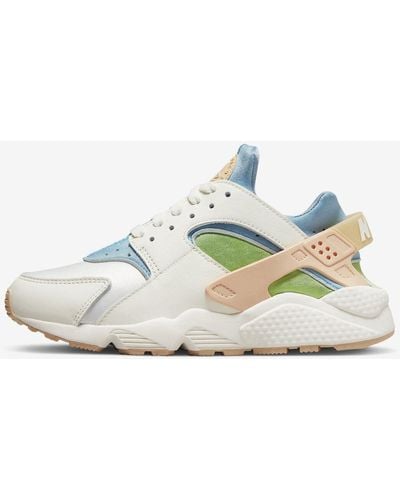 Nike Air Huarache Se Dq0117-100 White/green/blue Running Shoes Nr4877 - Metallic