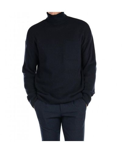 Scotch & Soda Men Wool Blend Turtleneck Sweater - Blue