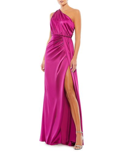 Ieena for Mac Duggal One Shoulder Split Hem Evening Dress - Pink
