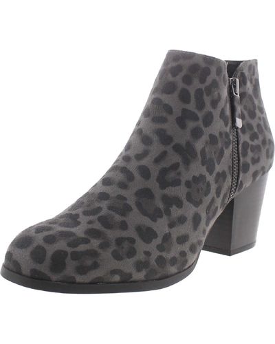 Style & Co. Masrinaaf Zipper Block Heel Booties - Gray