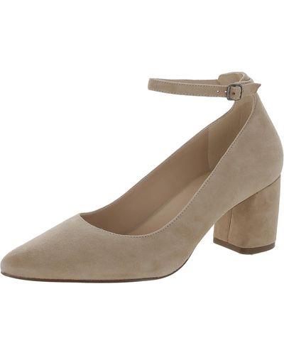 Naturalizer Maris Suede Almond Toe Ankle Strap - Natural