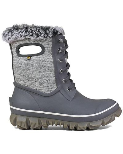 Bogs Arcata Knit Waterproof Snow Boots In Gray Multi