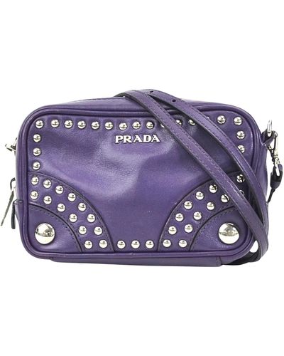 Prada Saffiano Leather Shopper Bag (pre-owned) - Purple