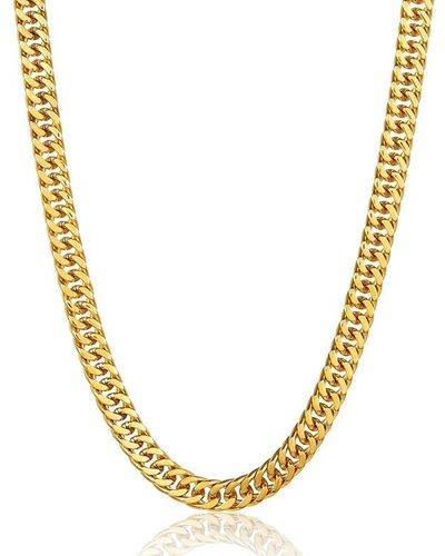 Crucible Jewelry Crucible Los Angeles 8mm Wide Stainless Steel 8mm Cuban Chain Necklace - Metallic