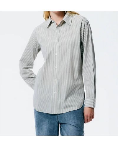 Tibi Classic Wear Charlie Slim Shirt - Gray