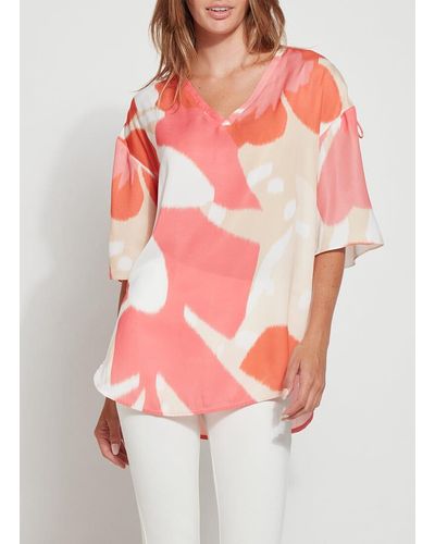 Lyssé Kali Ruched Sleeve Top - Pink