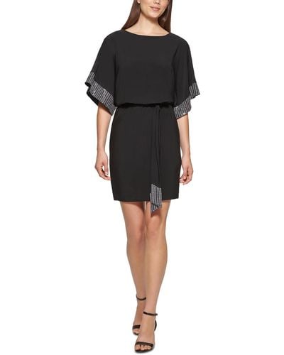 Jessica Howard Blouson Embellished Mini Dress - Black