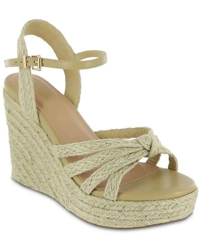 MIA Ashlee Strappy Knot-front Wedge Sandals - Metallic
