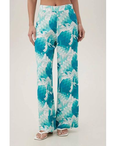 Trina Turk Long Weekend Pant In Tranquil Turquoise - Blue