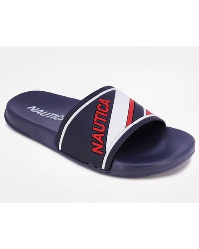 Nautica Stripe Slide Sandal - Blue