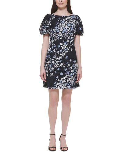 Jessica Howard Petites Lace Short Mini Dress - Blue