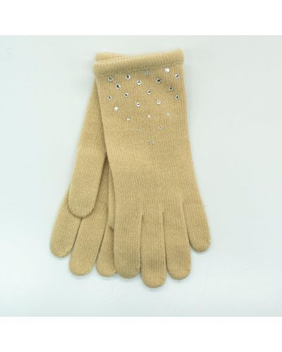 Portolano Cashmere Gloves With Stones - Metallic