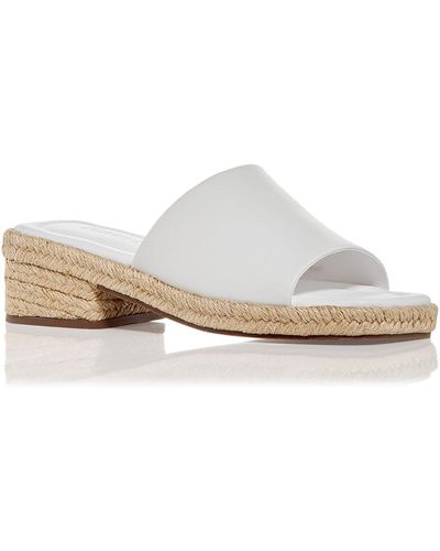 SCHUTZ SHOES Corah Leather Peep-toe Slide Sandals - White