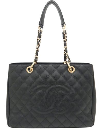 Chanel Shopping Leather Tote Bag (pre-owned) - Black