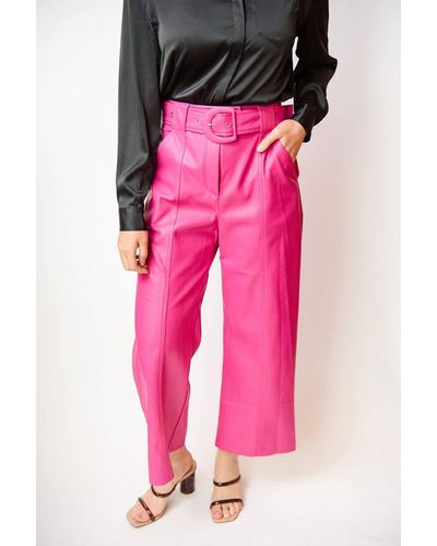 Suncoo Joy Faux Leather Pant - Pink