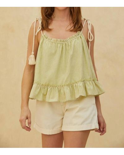 By Together Alena Linen Top - Green