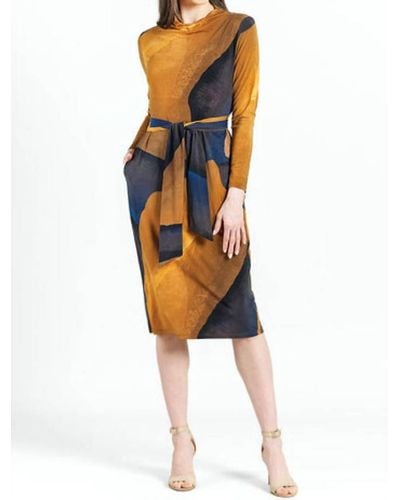 Clara Sunwoo Tie Waist Pocket Midi Dress - Yellow