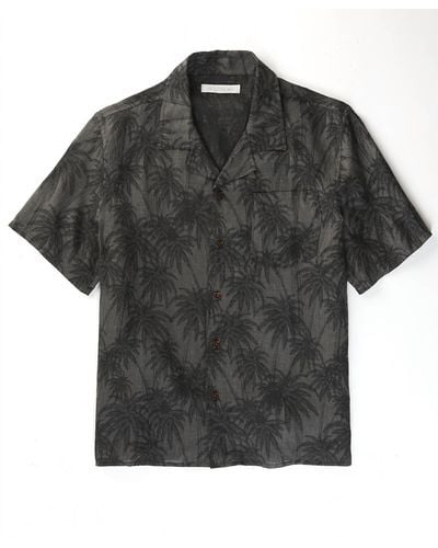 Outerknown Linen Ss Camp Shirt - Black