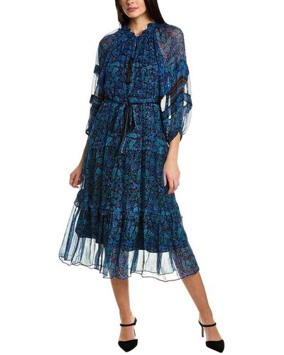 Kobi Halperin Amelie Peasant Dress - Blue
