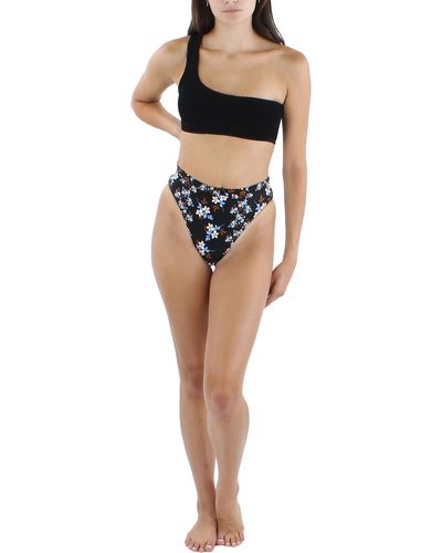 Bondeye Samira Crop One Shoulder Bikini Swim Top - Black