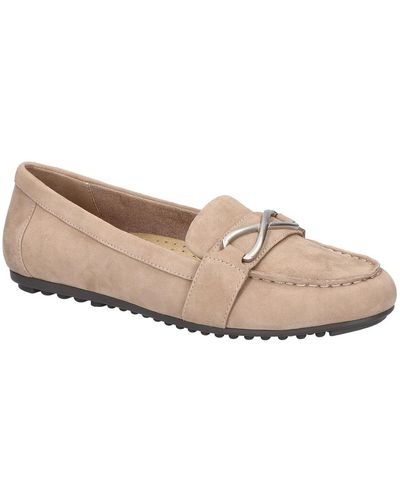 Bella Vita Suede Padded Insole Loafers - Natural