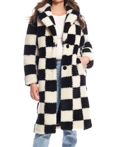 Fabulous Furs Checkmate Knee-length Coat - White