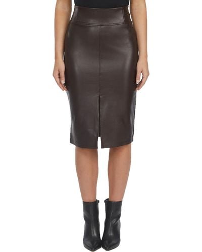 Laundry by Shelli Segal Faux Leather Knee-length Pencil Skirt - Black