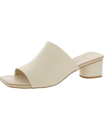 Dolce Vita Jolice Leather Slip On Mules - Natural