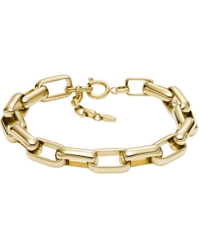 Fossil Archival Core Essentials -tone Stainless Steel Chain Bracelet - Metallic