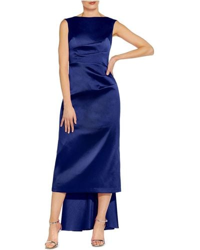 Aidan Mattox Bow Side-zip Cocktail And Party Dress - Blue