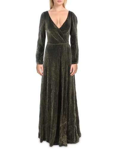 Ieena for Mac Duggal Metallic Sparkle Evening Dress - Black