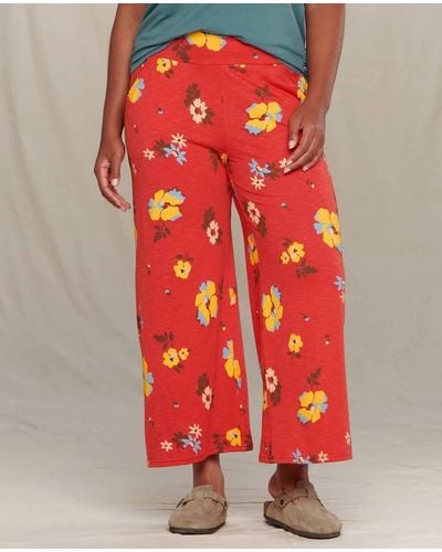 Toad & Co. Chaka Wide Leg Pull On Lounge Pant - Red