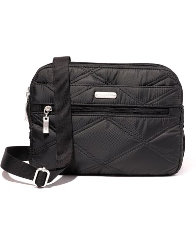 Baggallini Quilted Double Zip Anytime Crossbody - Black