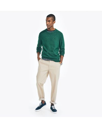 Nautica Sustainably Crafted Crewneck Sweater - Green