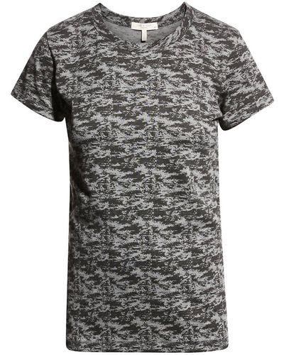 Rag & Bone All Over Camo Cotton Short Sleeve T-shirt - Gray