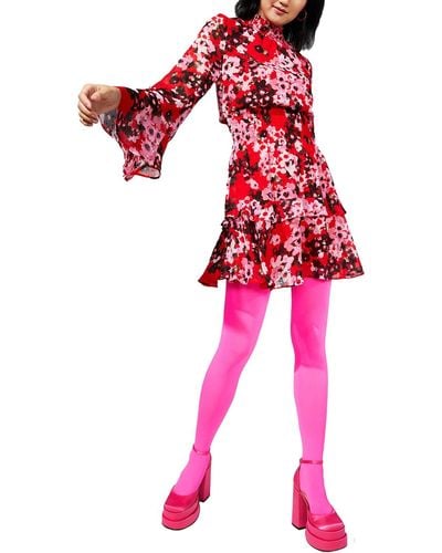 Taylor Dresses Party Metallic Sheath Dress - Red